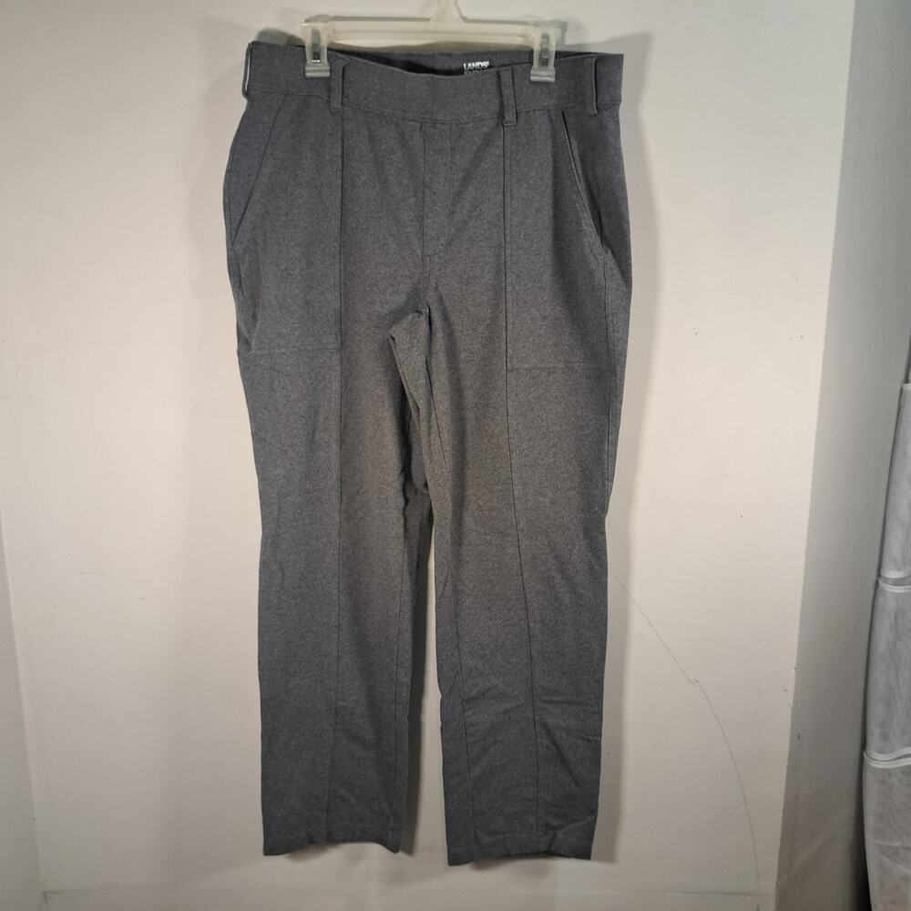 Lands' End Gray Starfish Straight Leg Pull On Pants Women's Size Large